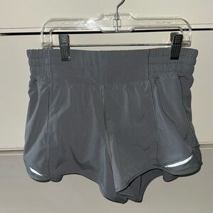 Lululemon Hotty Hot High-Rise Lined Shorts- Grey, Size 6